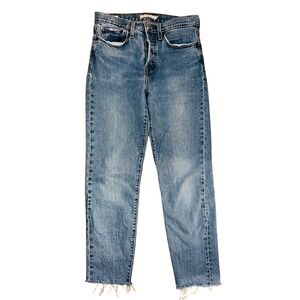WB2 Levi's Premium Wedgie Fit Jeans Size 27 Light Wash Distressed Hem